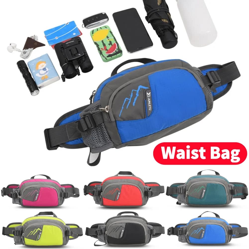 Marsupio da Corsa con Porta Telefono e Porta Bottiglia Impermeabile per Ciclismo, Corsa, Escursionismo e Jogging