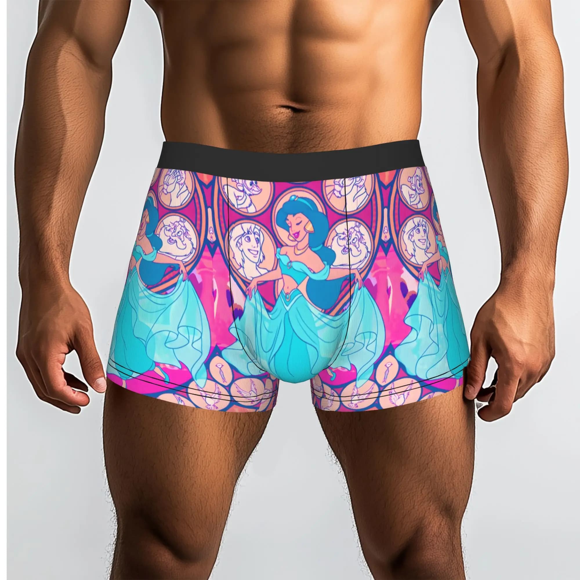 Custom Male Cool Cute Cartoon A-Aladdin Underwear Boxer Briefs Breathable Shorts Panties Underpants