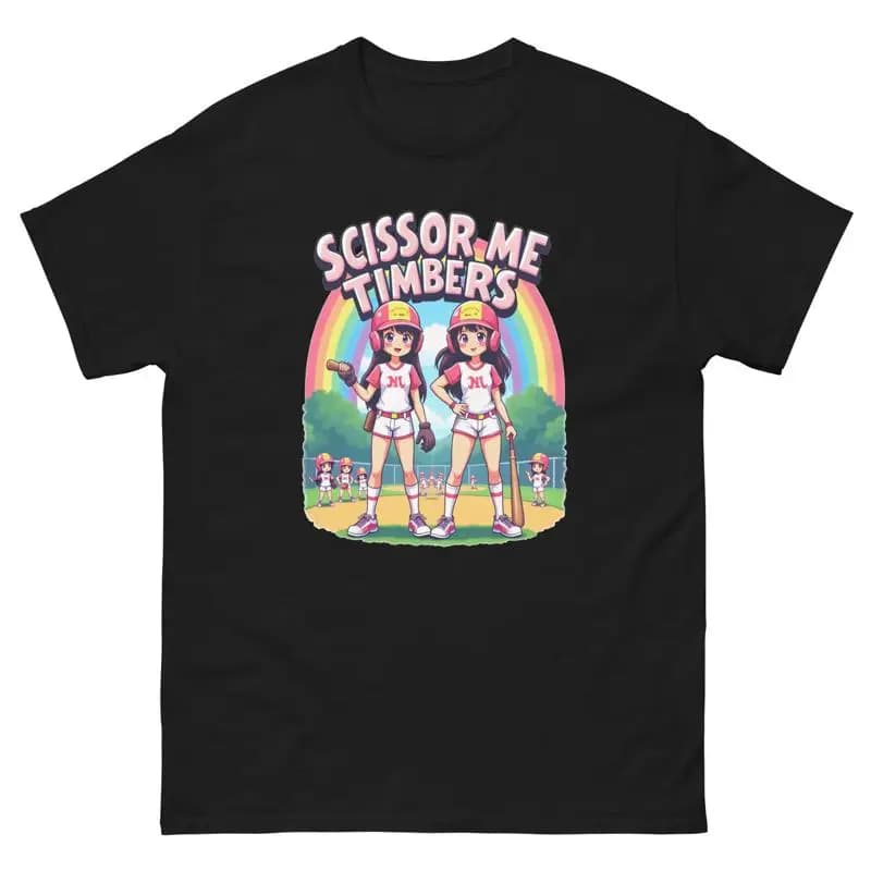 Maglietta divertente per ragazze da baseball Scissor Me Timbers