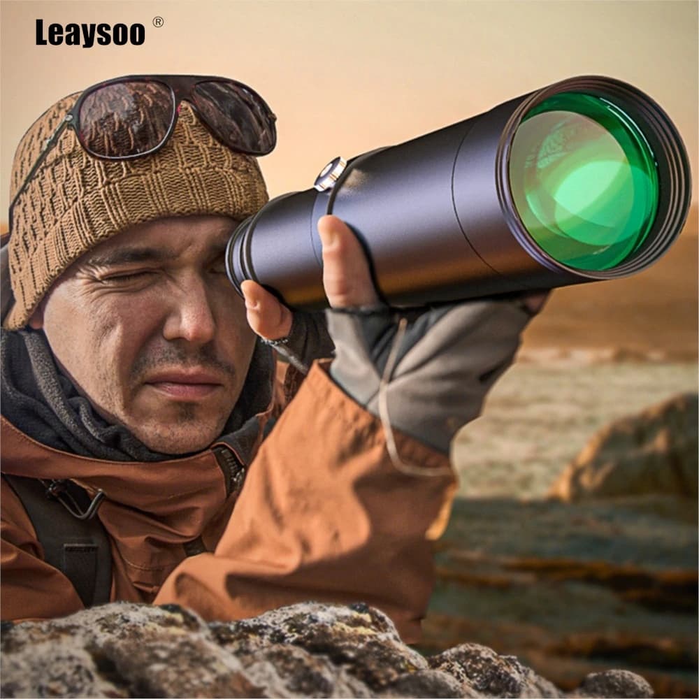 Monocoli in metallo LeaysooClassic10x50, ad alta definizione e ingrandimento, adatti per viaggi all'aperto e concerti, e impermeabili.