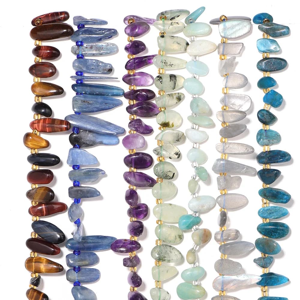 7-16mm Natural Stone Tooth Drop Side Hole Necklace Irregular Long Tooth Tower Spacer Beads Jewelry Accessories