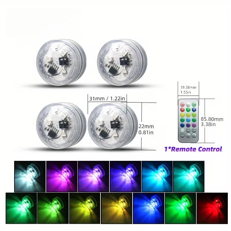 Colla senza traccia LED luci interne per auto telecomando decorazione atmosfera auto fondo al neon RGB mini luci subacquee.