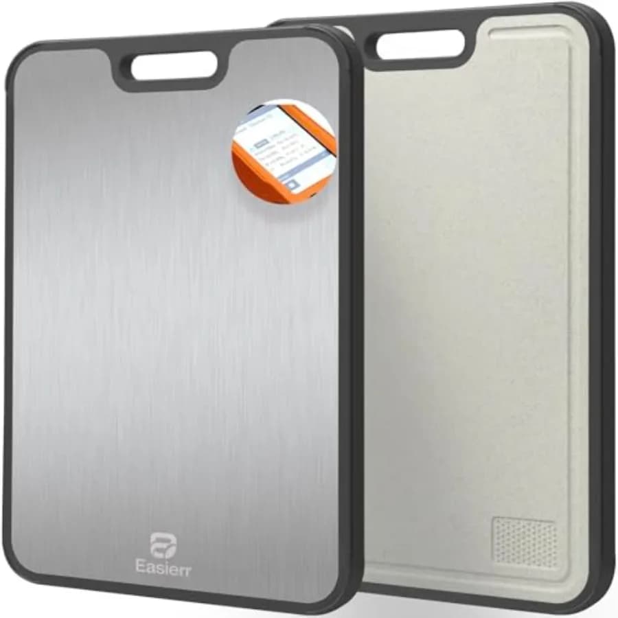Extra Large Titanium Cutting Board for Kitchen with Juice Groove Versatile for Chopping Serving Bread Meat Veggies Pure Titaniu