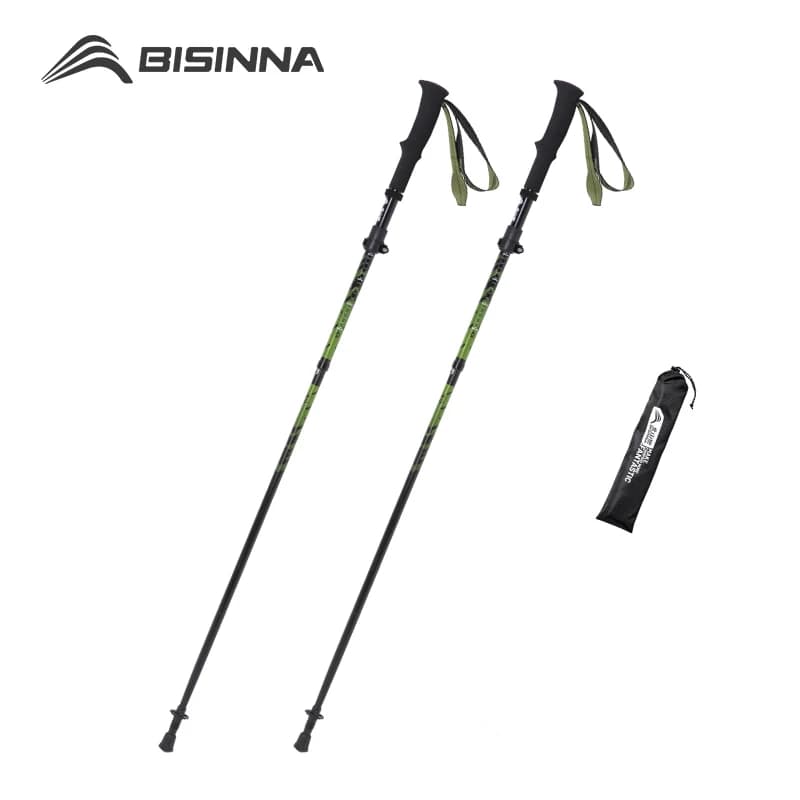BISINNA Carbon Fiber Trekking Poles Outdoor Ultralight Folding Walking Sticks Adjustable Climbing Hiking Sticks