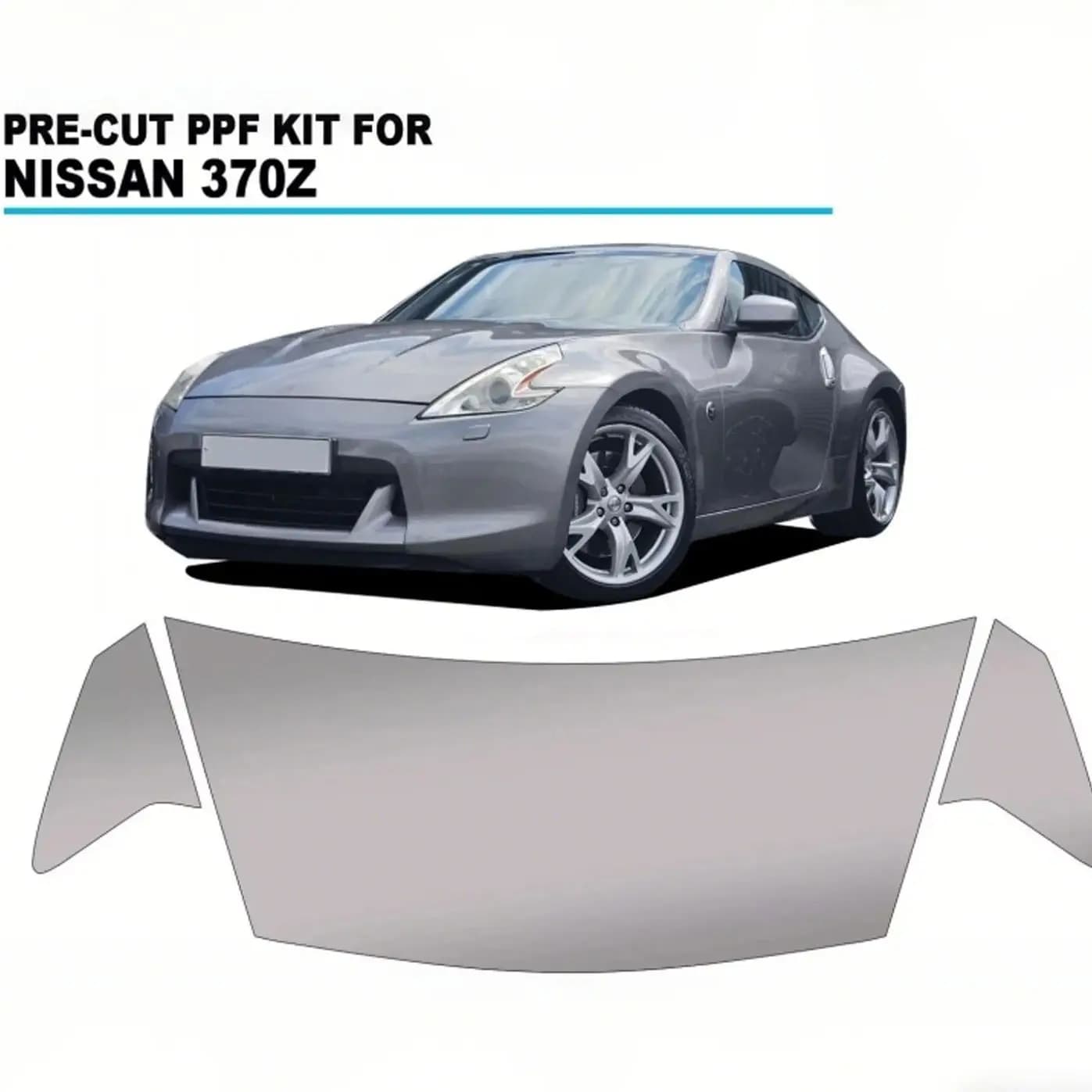 Pellicola Protettiva Trasparente in TPU da 8.5 Mil per Paraurti e Cofano Nissan 370z 2013-2021, Kit PPF Pretagliato Anti-Graffio per Carrozzeria Auto