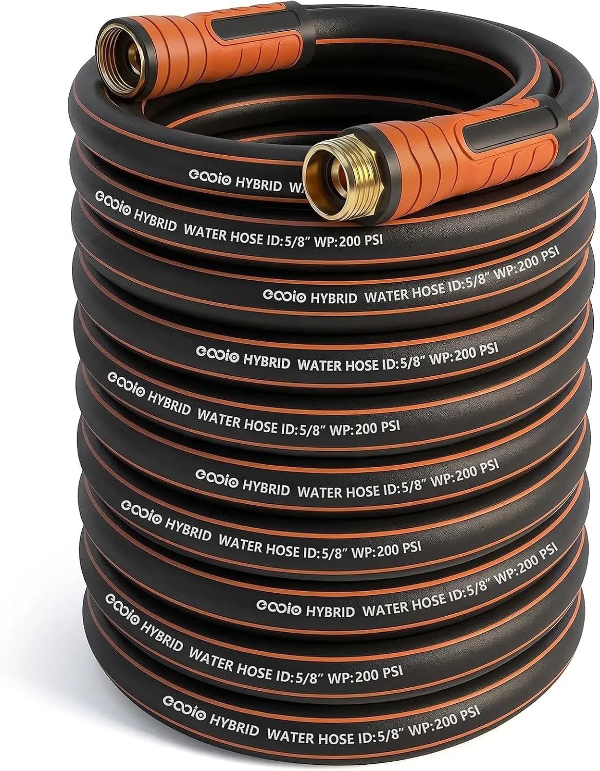 Heavy Duty Garden Hose 100 ft x 5/8", Flexible & Kink Resistant, Leakproof with Brass Fittings