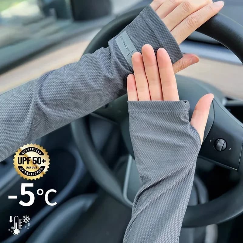 Women's Solar Protection Ice Sleeves Summer Travel Outdoor Cycling Beach Gloves Arm Protection UV Sleeves Wide And Breathable