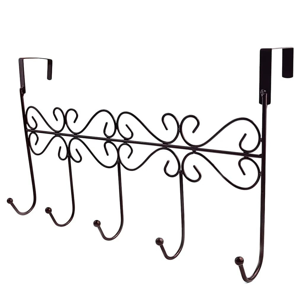 Premium Quality Iron Over The Door Hook Nail-Free Heavy Duty Coat Hanger Clothes Organizer for Bedroom Bathroom Kitchen Hallway