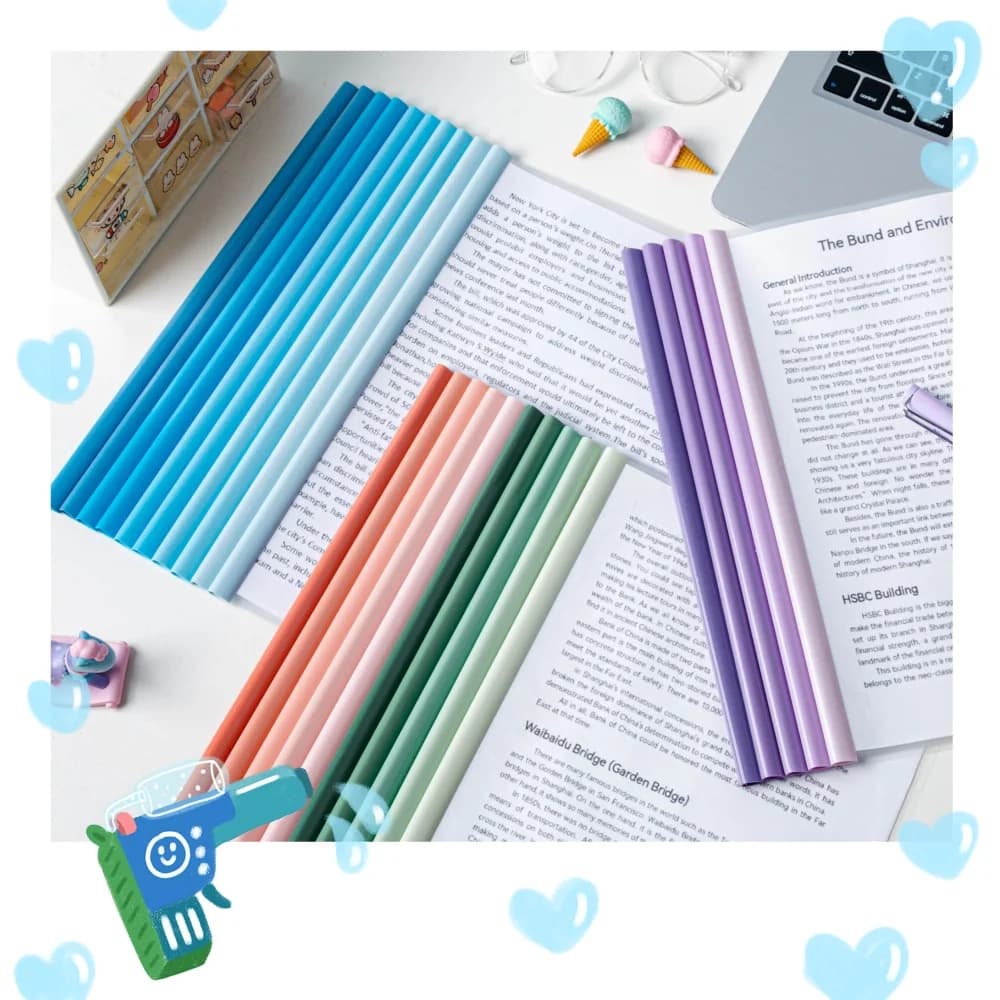 Set da 10 pezzi di cartelle con tirante sfumato, asta trasparente per gocce d'acqua, grande capacità, cartelle di file con tirante ispessito, cartelle di documenti in carta di prova
