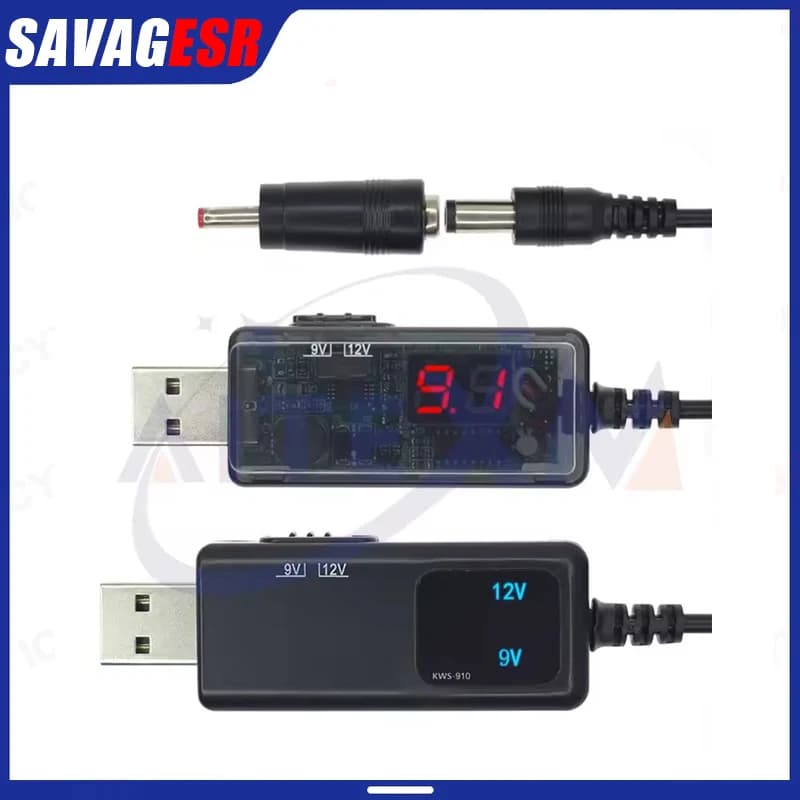 USB Boost Converter DC 5V to 9V 12V USB Step-up Converter Cable + 3.5x1.35mm Connecter For Power Supply/Charger/Power Converter