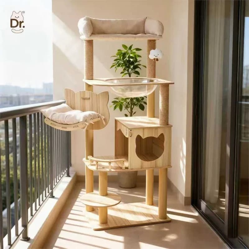 Integrated Large Cat Tree House Scratching Posts Space Capsule Design Space Saving Wholesale Cat Shelf Cat Tree Cat Supplies