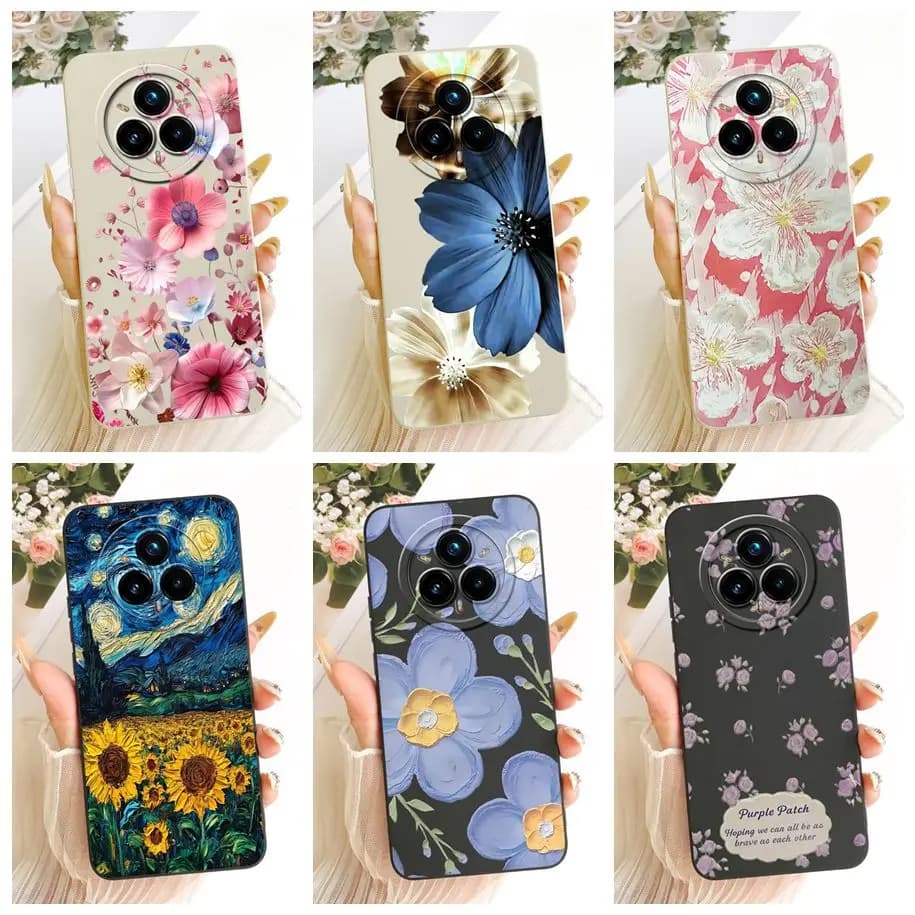 Case For Realme 14 Pro Plus Pro+ 5G Cover Popular Sunflower Liquid Silicone Soft Phone Cover For Realme 14 Pro Protective Casing
