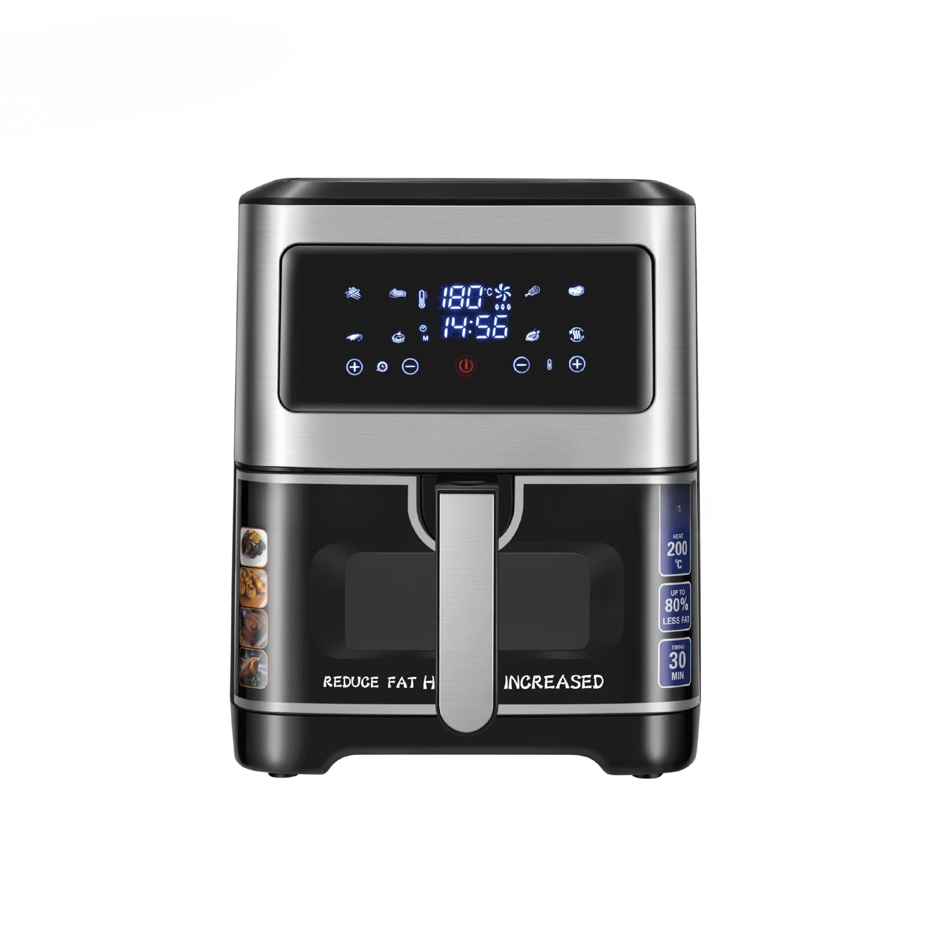 Kitchen multi-function large-capacity touch screen display visual 6.5L air fryer