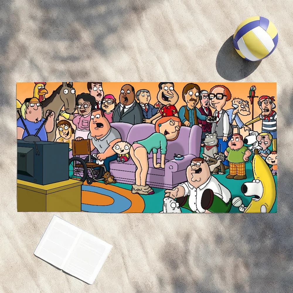 Asciugamano Cartoon F-Family G-Guy per doccia, sauna, viaggio, spa, accessori da palestra, asciugamani da spiaggia morbidi e di grandi dimensioni