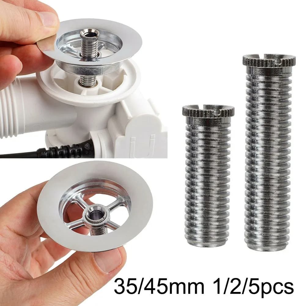 Parti di apparecchi da cucina 1/2/5pc 35mm 45mm Lavello da cucina Cestello Colino Viti Rifiuti Connettore a vite filettata in acciaio inossidabile
