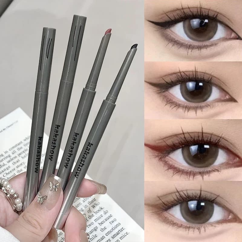 kakashow glue eyeliner, sleeping silkbrush,natural color,long-lasting eye makeup,waterproof and sweat proof,easy to apply makeup