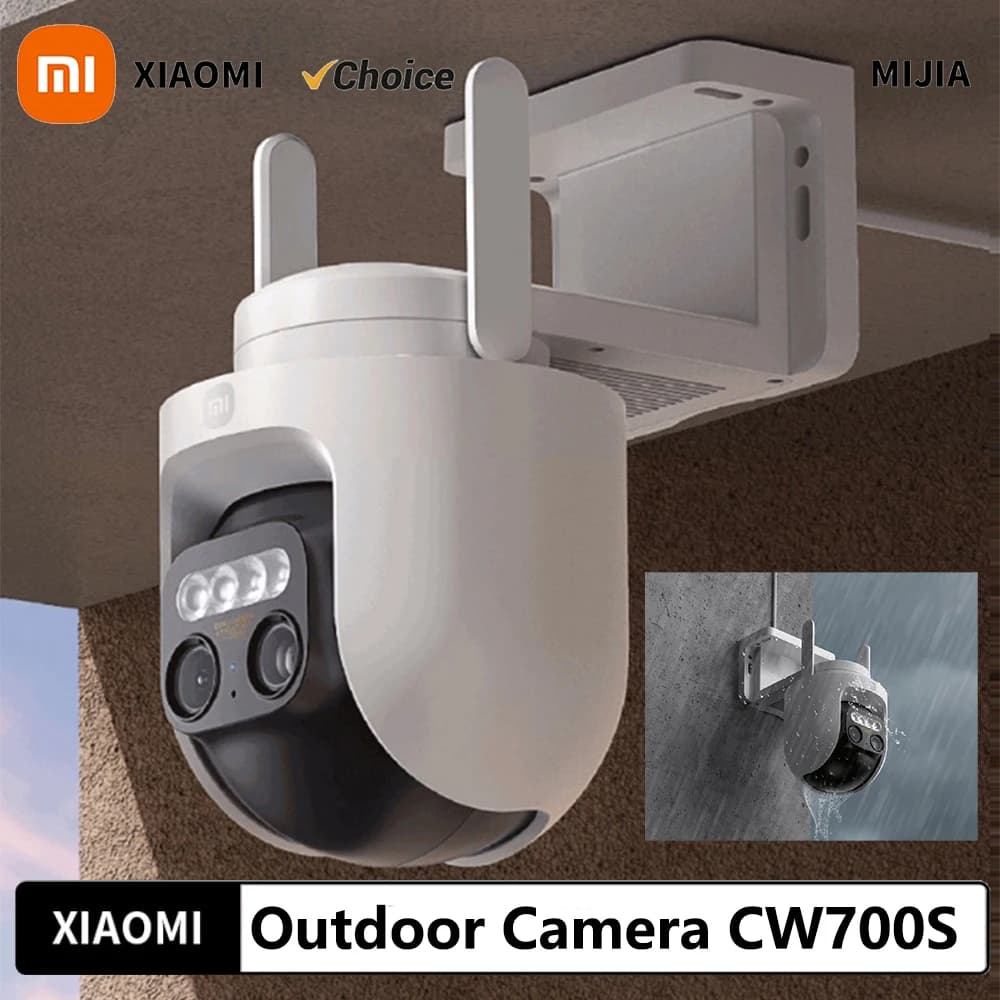 Telecamera di Sicurezza Esterna Xiaomi CW700S 2.5K con Zoom 9X, IP66, Rilevamento AI di Persone e Veicoli, Visione Notturna a Colori, WiFi, Archiviazione Cloud, H265 CN