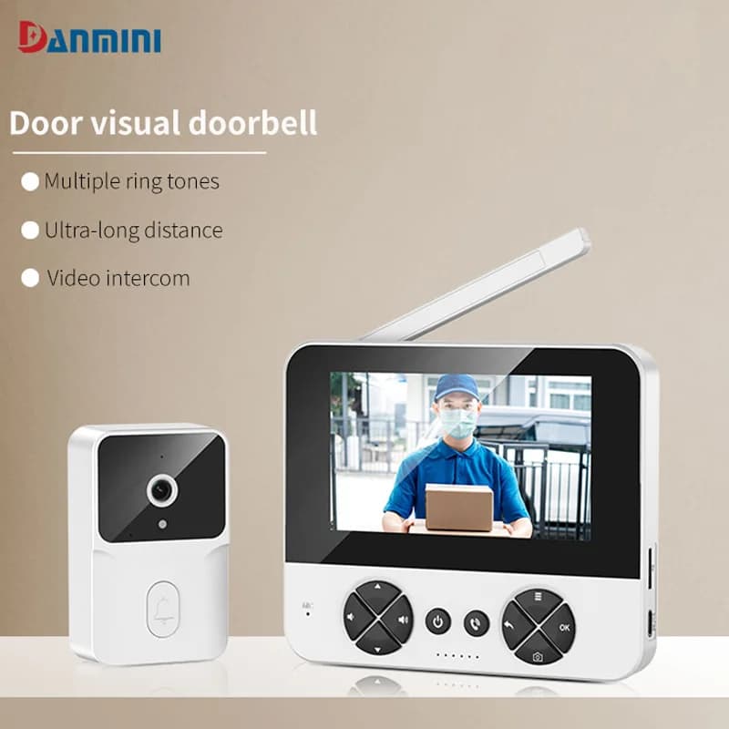Il videocitofono con visione notturna a infrarossi sveglia bidirezionale aggiornata da 4,3" può essere installato con campanelli elettronici per interni ed esterni
