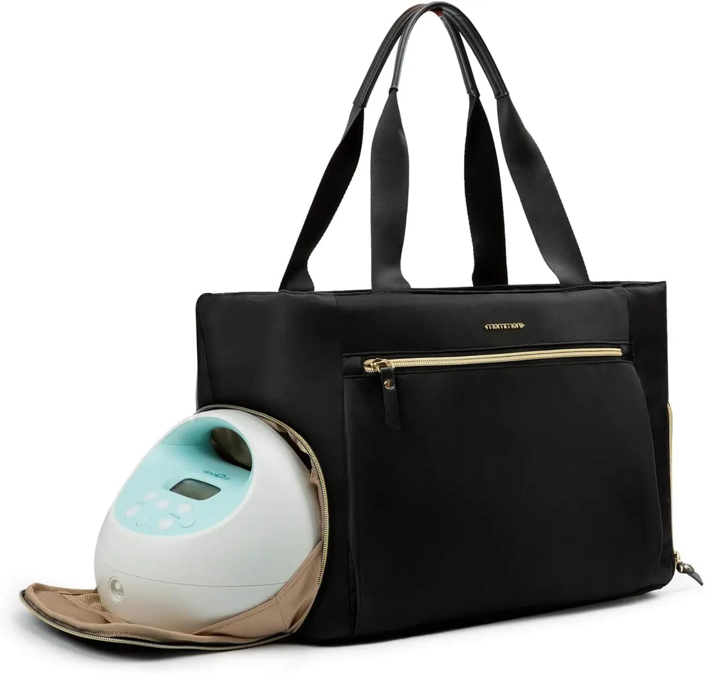 Borsa tote per tiralatte e pannolini con custodia per laptop da 15 pollici, adatta alla maggior parte delle pompe