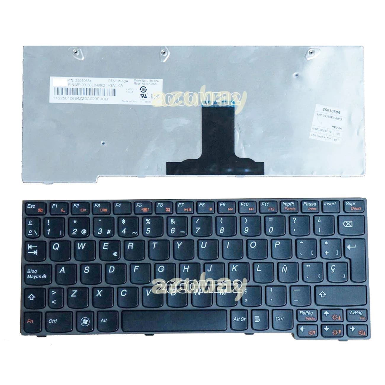 SP Spanish Laptop Keyboard For lenovo 25010684 25010632 U160 U165 S205 S205S No Backlit