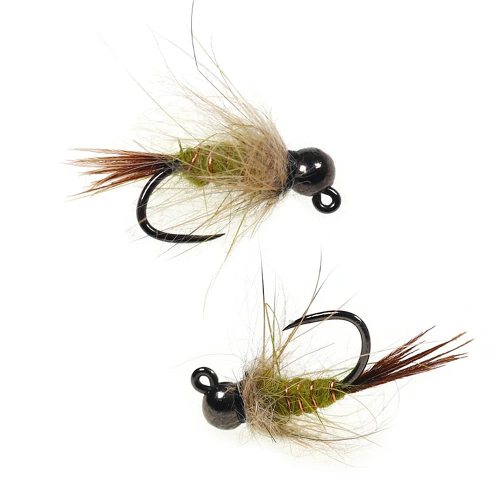 5 pezzi # 14 Esche Artificiali Nymph Jig con Testa in Tungsteno, ad Azione Rapida, Tipo Wet Euro Nymph, per la Pesca di Trota, Persico e Grizzly