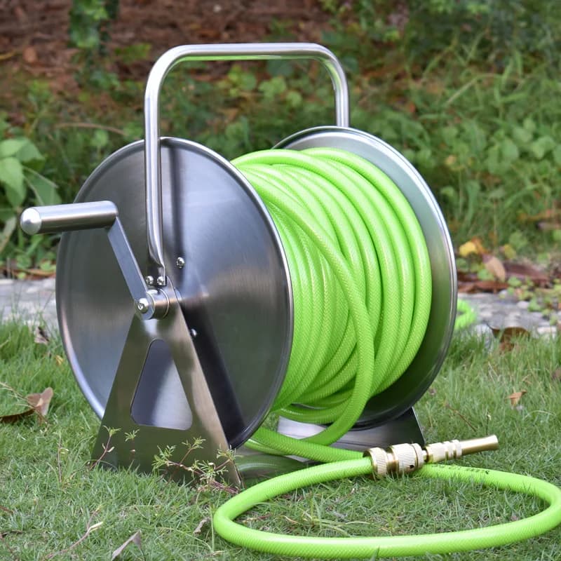 Rack di stoccaggio per tubi dell'acqua in acciaio inossidabile Tubo per irrigazione da giardino Tubo di raccolta per giardino orticola ad alta pressione per uso domestico