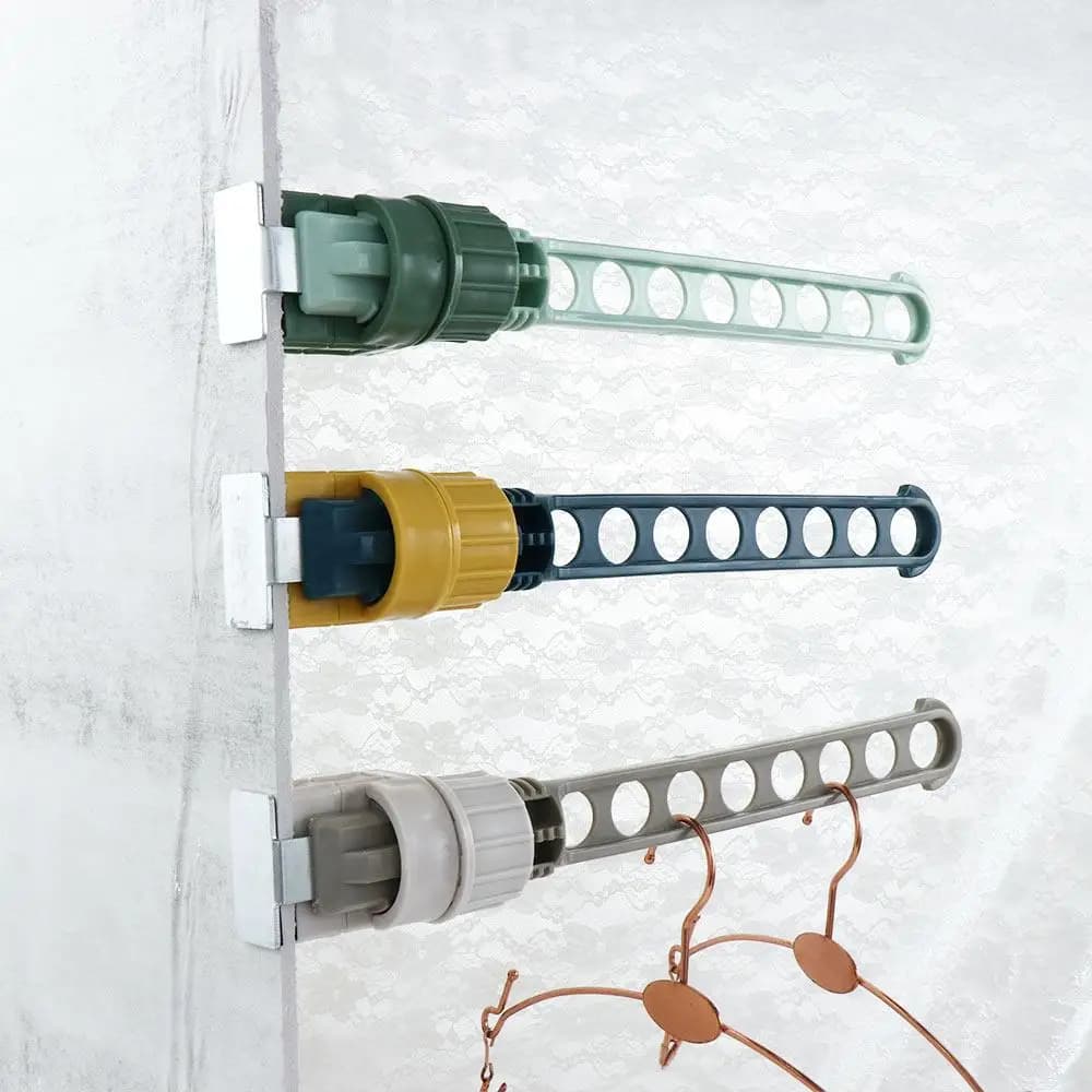 Durable 8-hole plastic portable clothes rack for window coat hangers