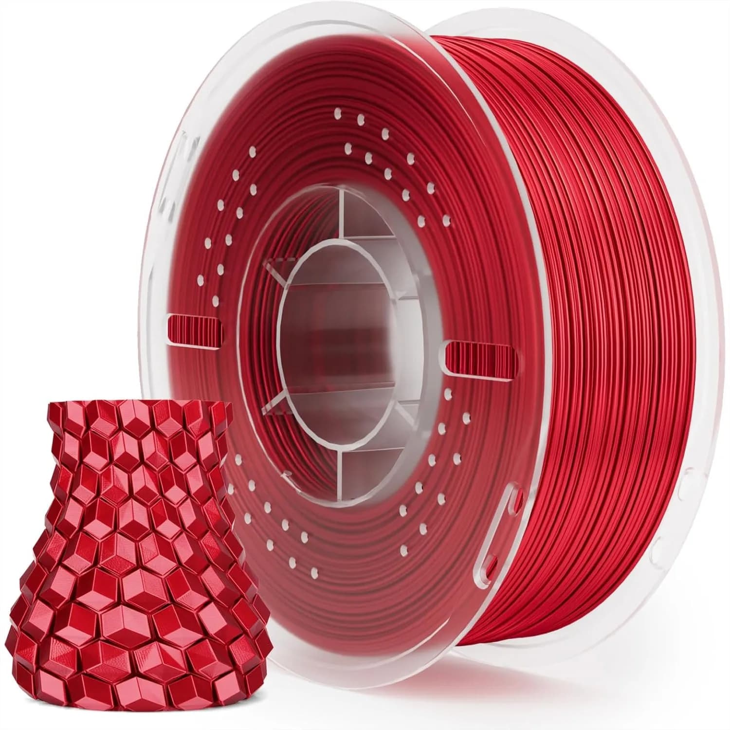 Filamento PLA Seta 1.75mm Rosso 1KG, Filamento per Stampante 3D con Finitura Lucida, Precisione Dimensionale +/- 0.02mm per la Maggior Parte delle Stampanti FDM