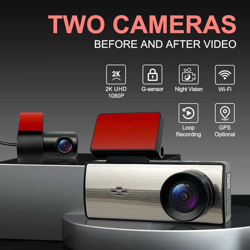 3.16 pollici IPS WIFI UHD 2K Dash Cam Mini Auto DVR Macchina Fotografica ADAS Anteriore Posteriore Doppia Lente Video Drive Registratore Dashcam Scatola Nera