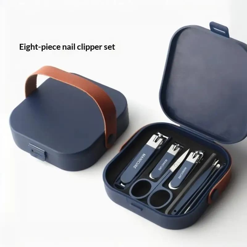 【B】5/8Pcs Handheld Anti Splash Exquisite Nail Clipper Set Nail Scissors Set Portable Care Box Manicure Beauty Tools
