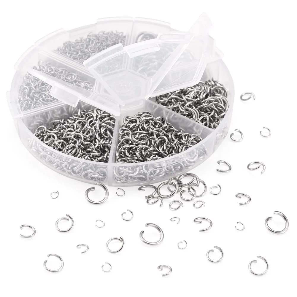 2810Pcs/2980Pcs 304 Stainless Steel Open Jump Rings Sets Metal Connector Rings for DIY Jewelry Crafting Keychain Accessories