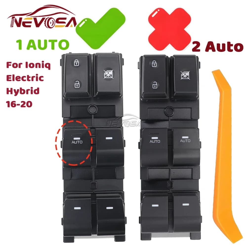 Pulsante principale 1 Auto Per Hyundai Ioniq Hybrid Elettrico 2016-2020 Finestra di Potere Interruttore di Controllo Ascensore In Vetro 93570G20104X 93570-G2010