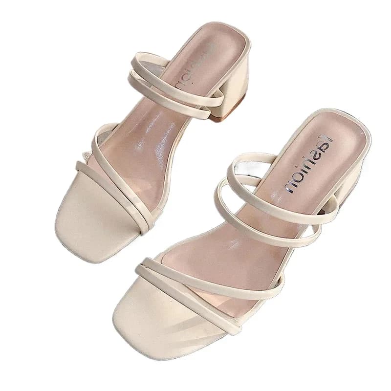 Woman Square Heel Open Toe Ankle Strap Ladies Sandalias Wedge 2026 New Women High Heel Sandals Summer Casual Female Shoes