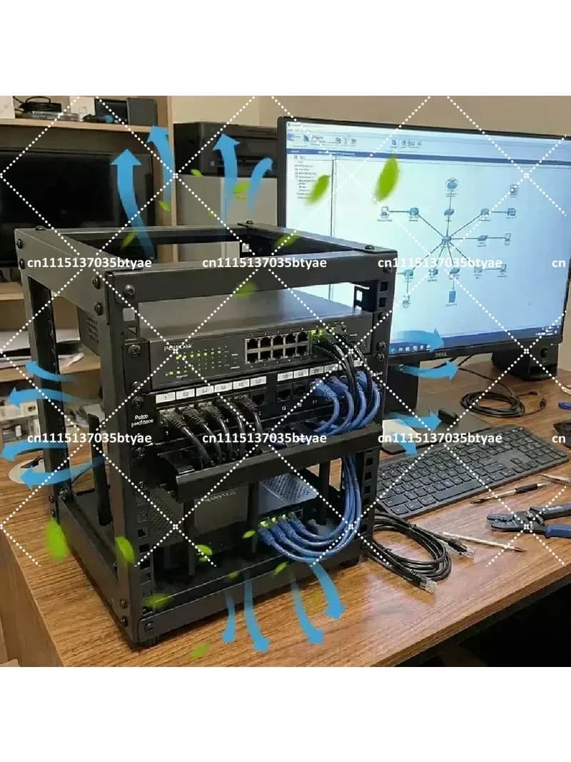 10 inch Desktop Cabinet Natural Unfinished Wood NAS Router Storage Enclosure for Network Switch Device