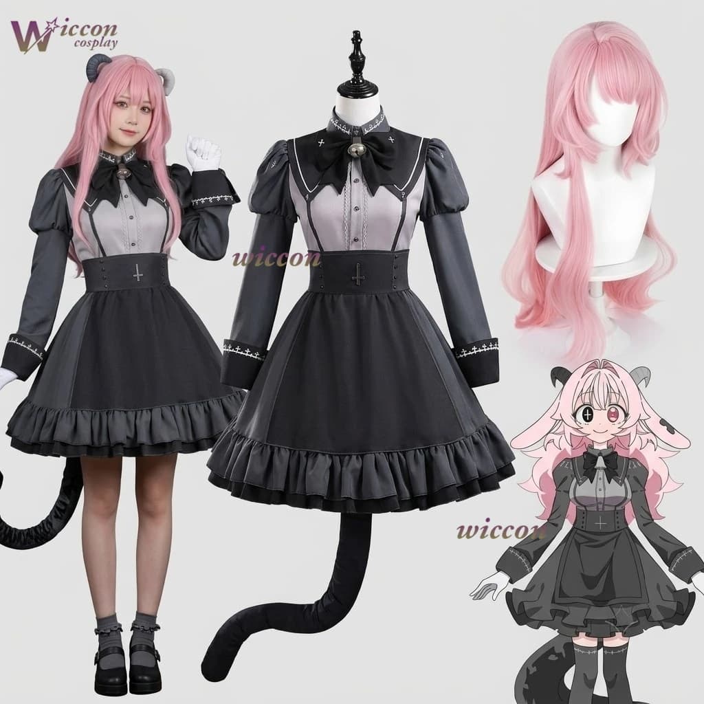 WonkaCos Pukey Goddess Shot Trick Devil Fan Xun Er Same Full Set Cosplay Costume Dimensional Steam Game Uniform Halloween Party