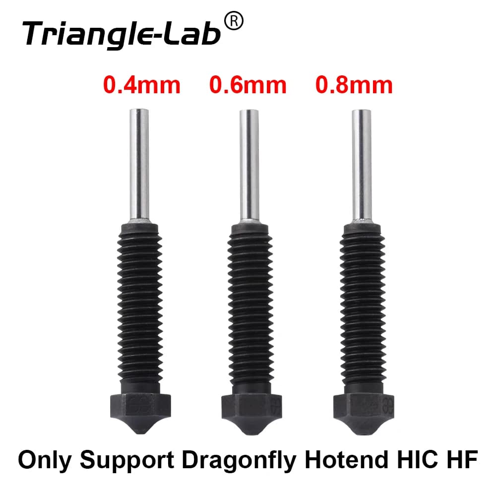 C Trianglelab Dragonfly Hotend HIC Tempered steel nozzle compatible with PLA PETG ABS carbon fiber PEEK PEI TPU hybrid filament