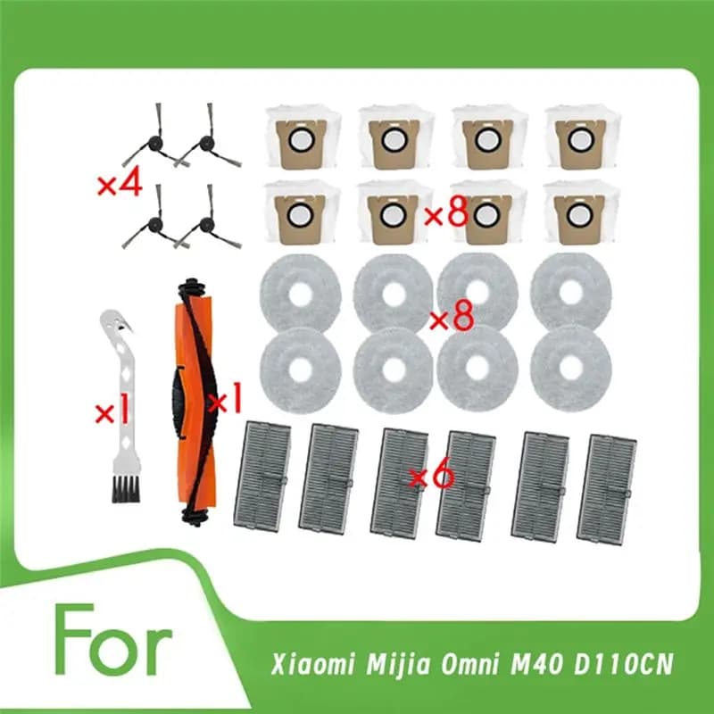 Accessories for vacuum cleaner Xiaomi Mijia Omni M40 D110CN: Main Brush, Side Brush, Filter, Bags Collector, Spare Parts