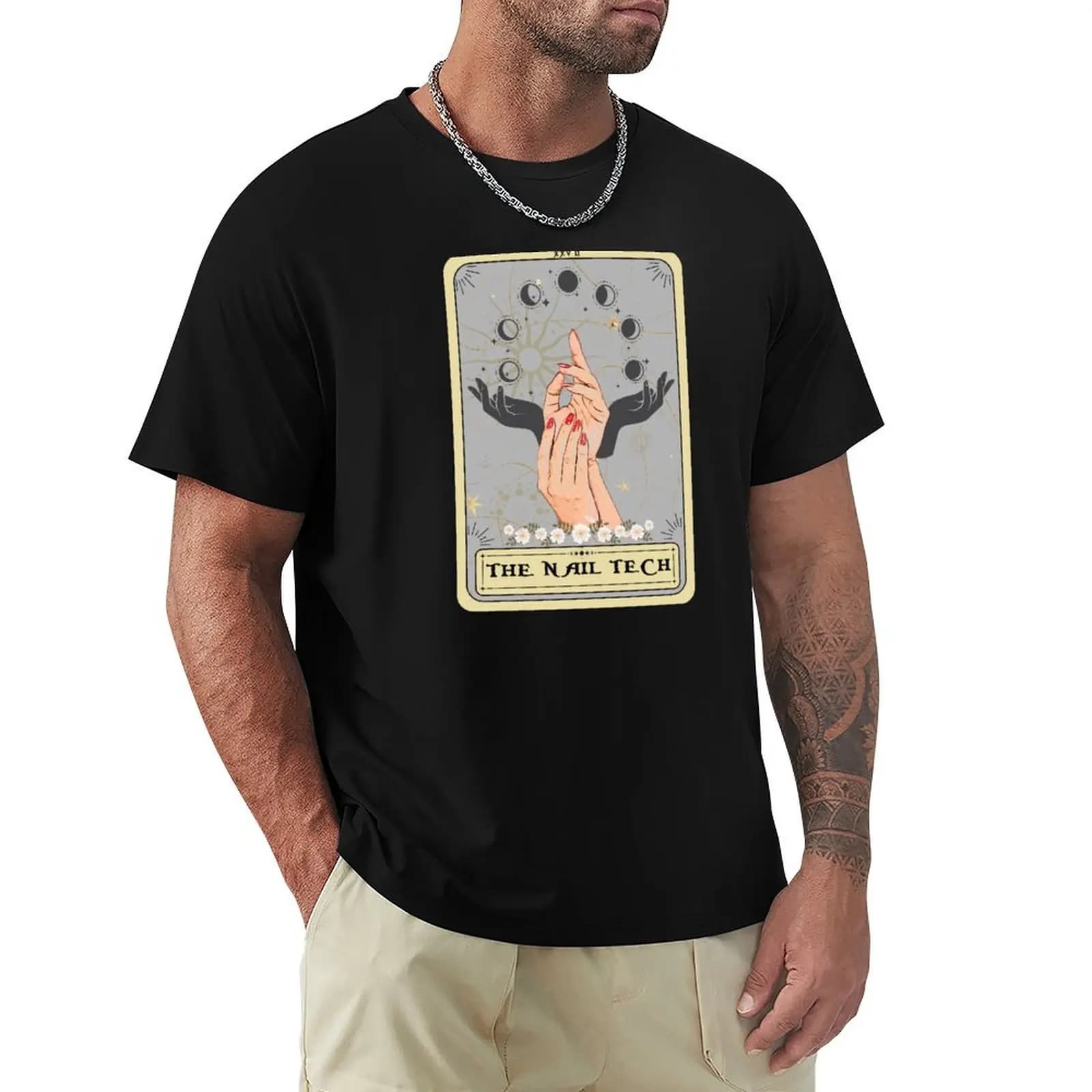 T-shirt Nail Tech Tarot Card con pannello in rete traspirante