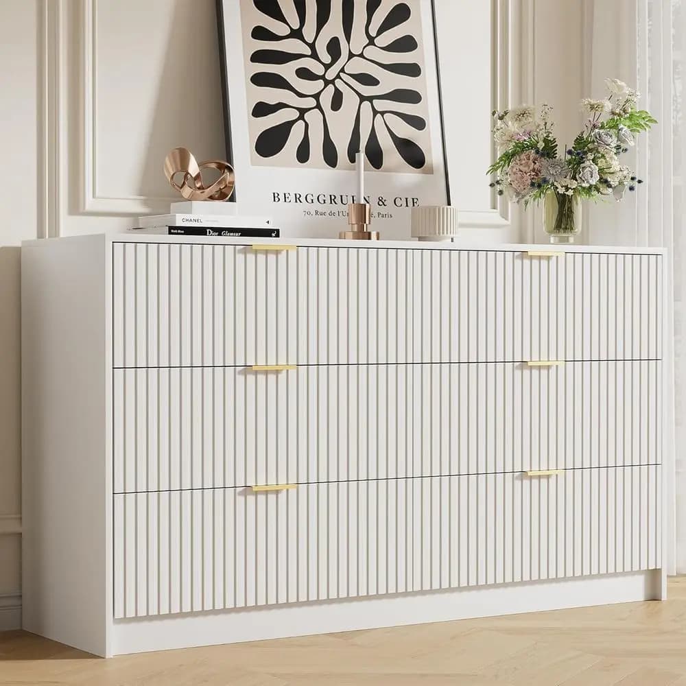 6-Drawer Smooth Slide Chest with Wide Handles for Bedroom, Living Room, and Closet
