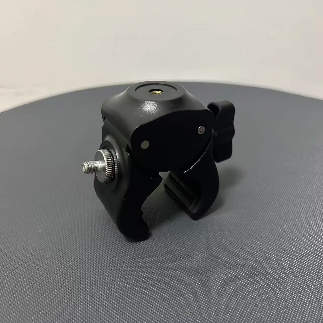 360 Degree Rotatable Thick Metal Joint Tripod Clamp 1/4 Screw round Tube Fixed Bracket Accessory for Stable Camera Support