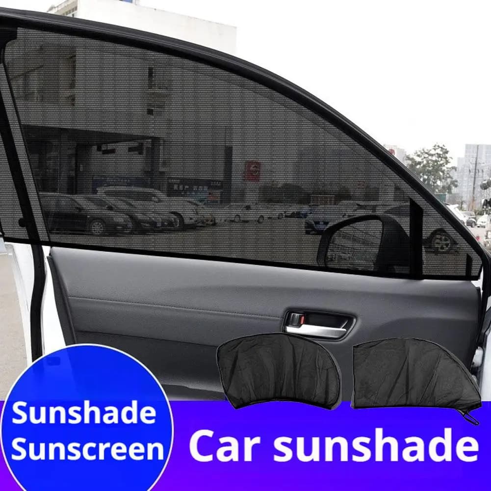 Tendina Parasole per Auto, Copertura in Rete per Finestrini Auto | Confezione da 2 | Protezione solare anti-zanzare elasticizzabile e adattabile
