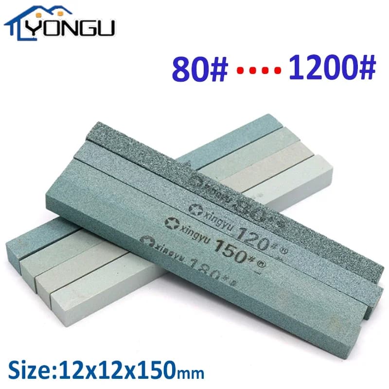 80-1200 # Pietra a olio Carburo di silicio verde Barra di sabbia Blocco di molatura Lucidatura di giada ceramica e striscia di pietra oleosa quadrata per molatura fine