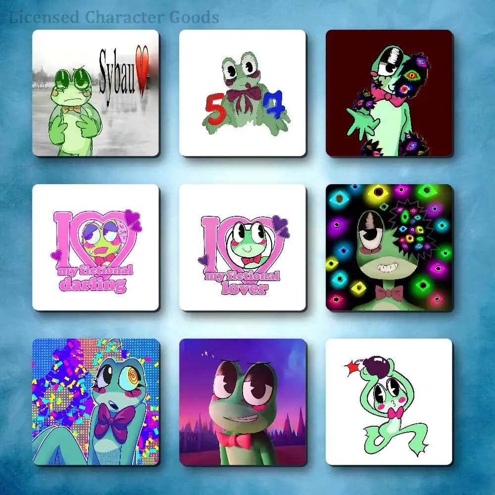 R-RibbitTadc Refrigerator Magnets Square Tiles with Magnetic Sheets Printed for Decoration Collect 55mm