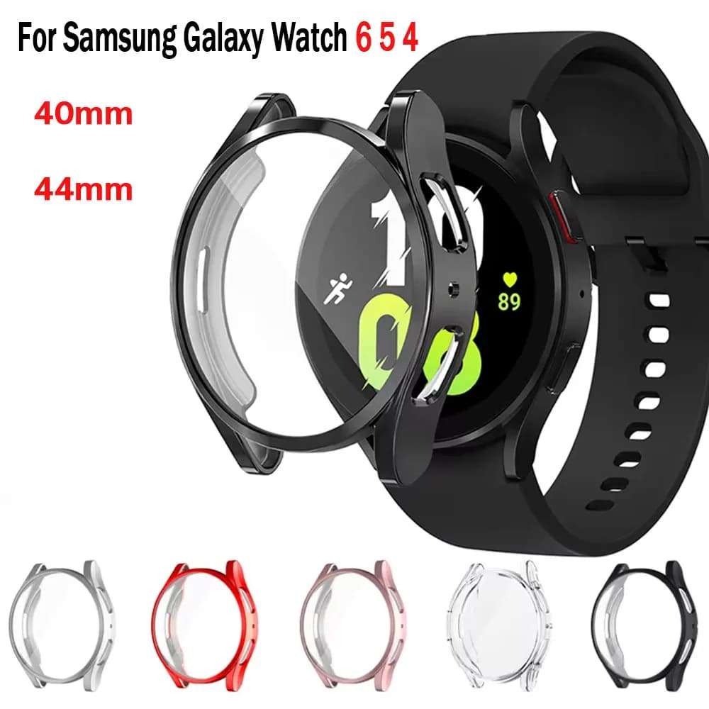 Custodia protettiva morbida in TPU per Samsung Galaxy Watch 7 6 5 4 40mm 44mm, protezione schermo completa e bumper per Samsung Galaxy Watch 5 6