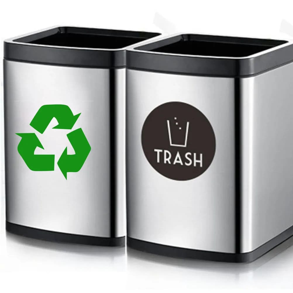 6 Pezzi Adesivi in Vinile con Simbolo Riciclo Verde, Etichette Ecologiche per Contenitori, Bidoni della Spazzatura, Finestre, Porte, Auto, Autoadesivi