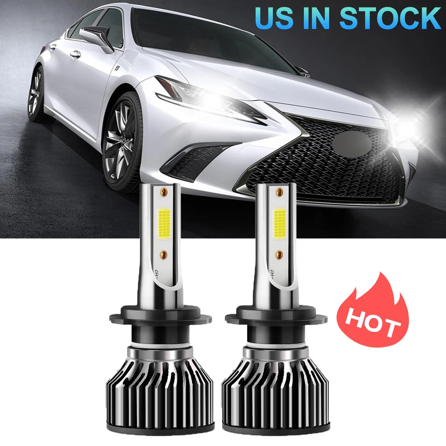 Kit di conversione fari LED per auto H7 20000LM Lampadina per fascio alto/basso evidenziare CHIP COB Azionamento interno DC12V Adatto per auto