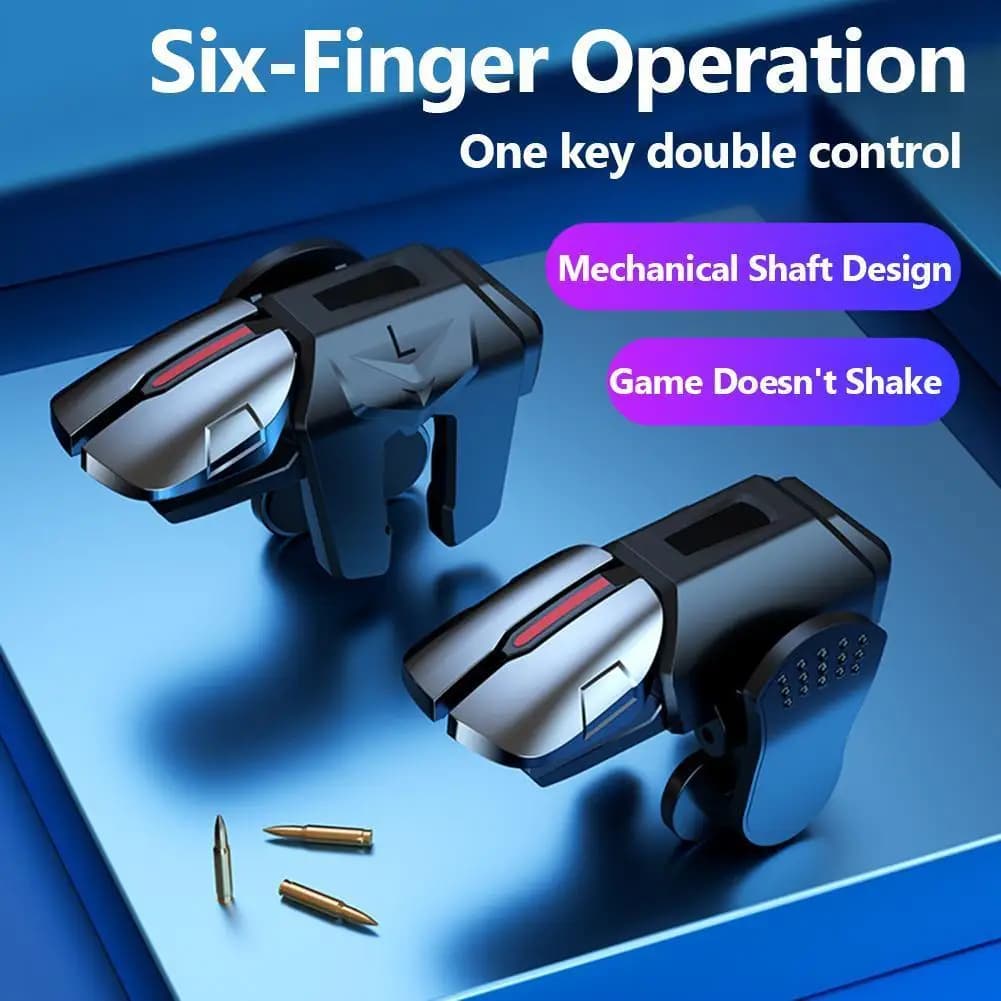 2 Pezzi Gamepad per Cellulare per PUBG, Joystick Trigger per Giochi Mobile, Pulsante di Sparo, Controller per iPhone e Telefoni Android