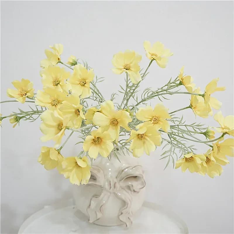3pcs simulazione Gesang fiori seta fiore finto pianta verde vacanza decorativa artificiale arancione rosa Cosmos decorazione della camera da letto