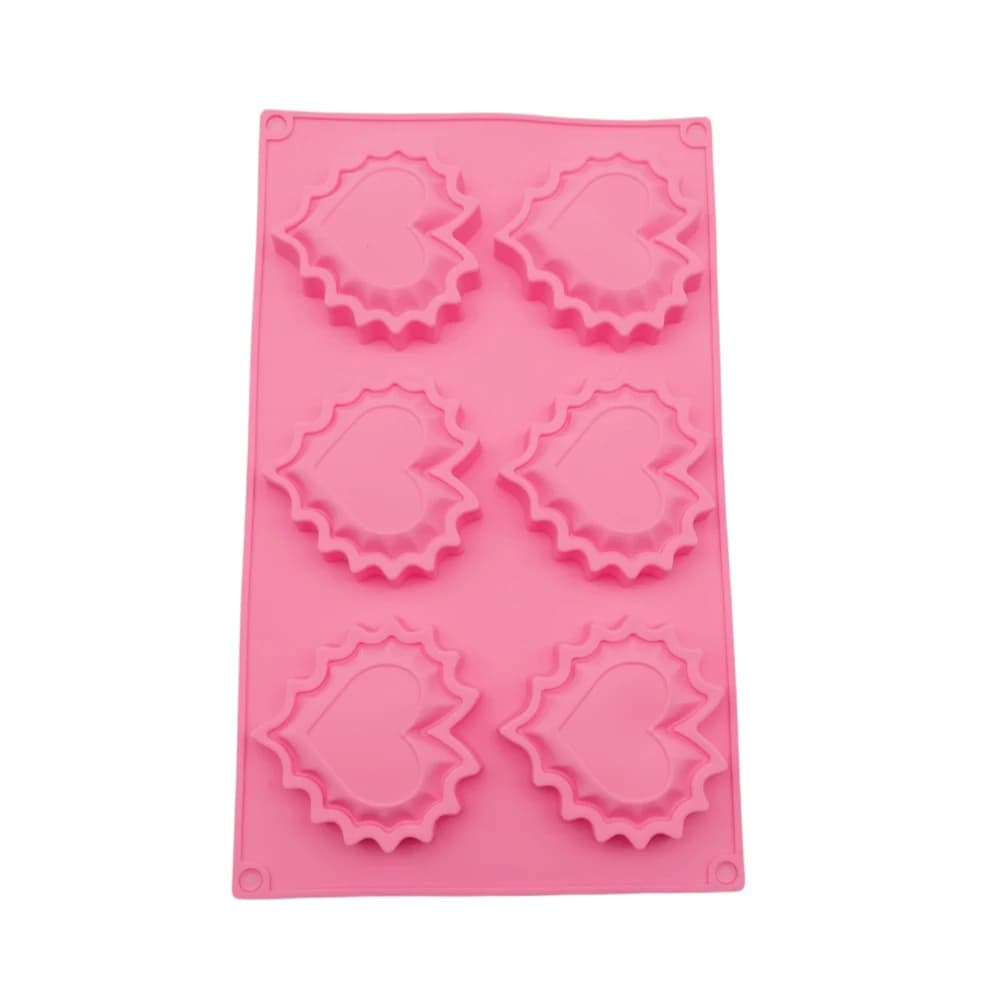 Nuovo Arrivo: Stampo in Silicone a Forma di Cuore con 6 Onde Georgia per Torte, Cioccolato, Mousse, Dessert, Vassoio per Ghiaccio, Utensili da Cucina