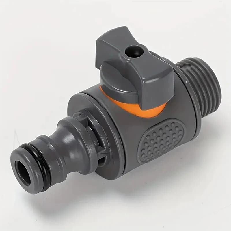 ✰ ✪ Connettore per Serbatoio d'Acqua G3/4 a Sei Punti con Valvola di Interruzione, Raccordo per Tubi di Irrigazione da Giardino, Accoppiamento per Manutenzione